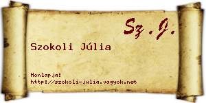 Szokoli Júlia névjegykártya