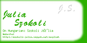 julia szokoli business card
